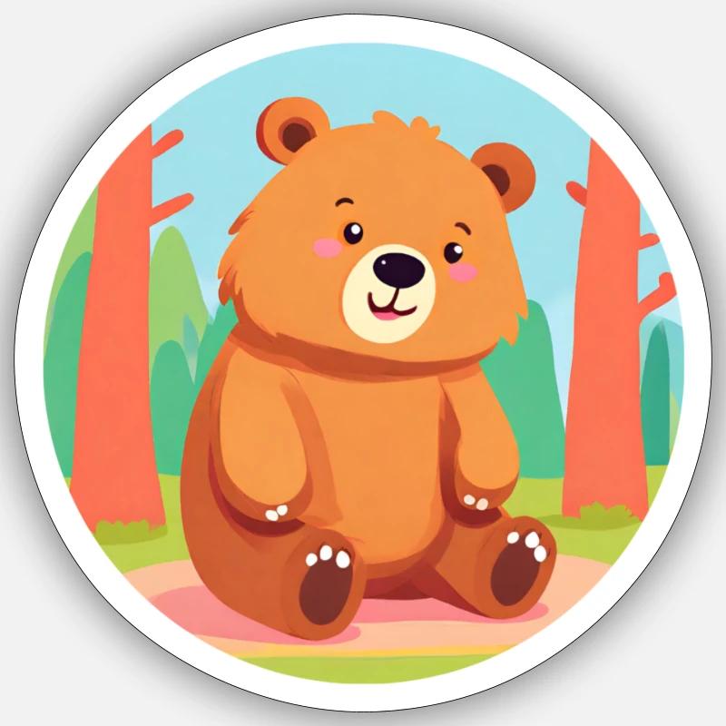 Forest Joy Bear - Sticker size S (10 x 10 cm) - white matte