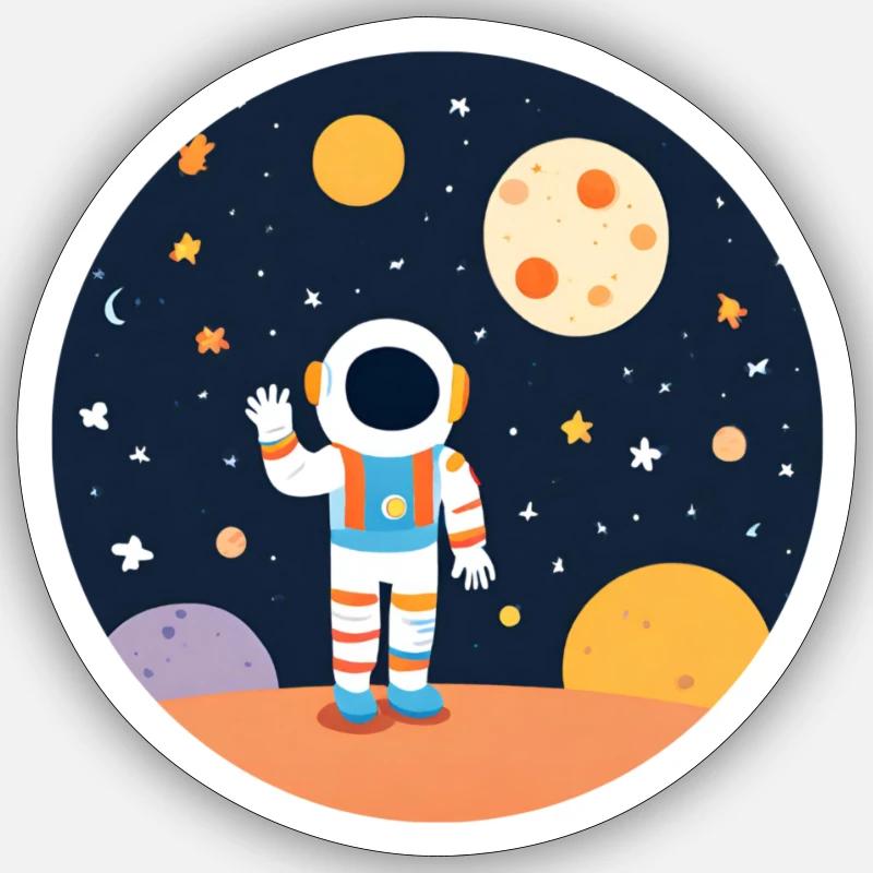 Greetings from space - Sticker size S (10 x 10 cm) - white matte