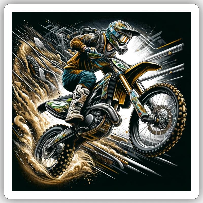 DirtRider's Glory - Sticker Größe S (10 x 10 cm) - Mattweiß