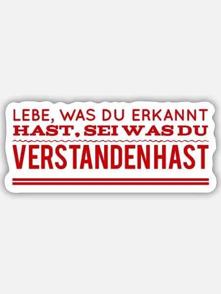 hast du es verstanden? - Sticker Größe S (10 x 10 cm) - Mattweiß