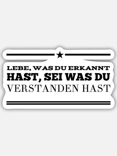 was hast du verstanden? - Sticker Größe S (10 x 10 cm) - Mattweiß