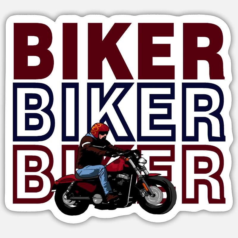 Biker - Sticker size S (10 x 10 cm) - white matte