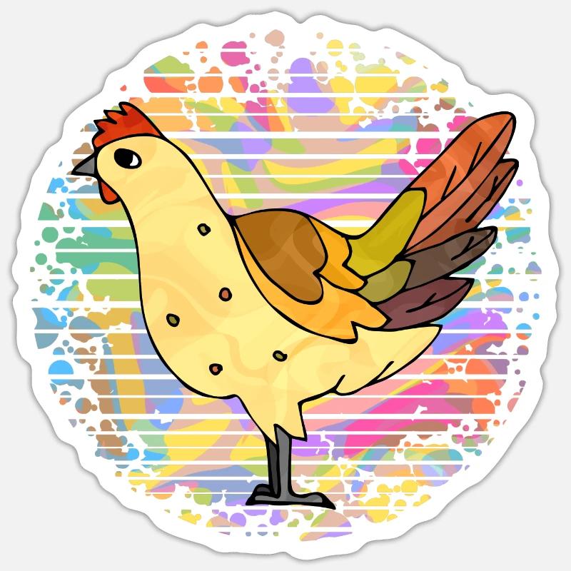 poule - Sticker taille S (10 x 10 cm) - blanc mat