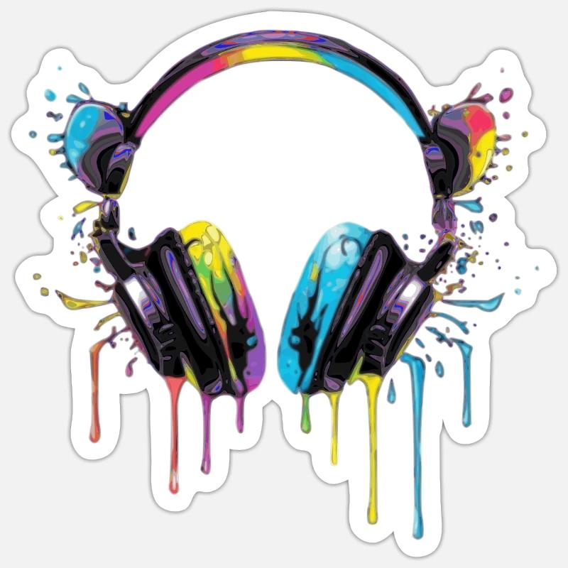 Mouse Headset - Sticker Größe S (10 x 10 cm) - Mattweiß