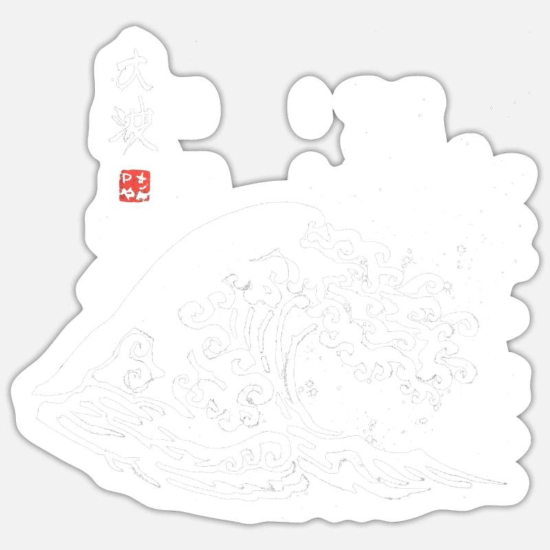 Wave for Black - Sticker size S (10 x 10 cm) - white matte