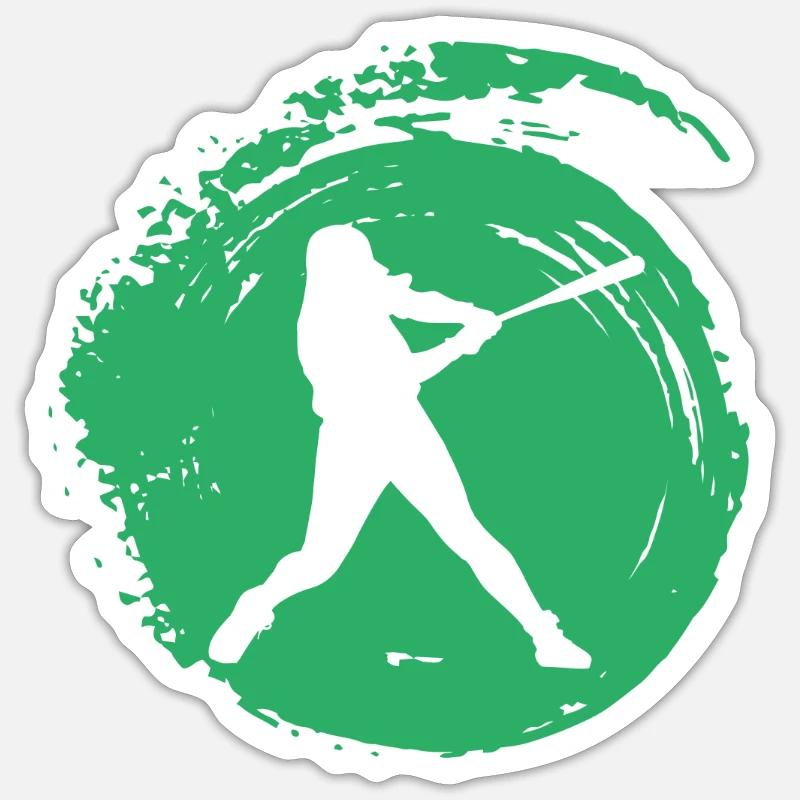 Baseball Lanceur de baseball - Sticker taille S (10 x 10 cm) - blanc mat