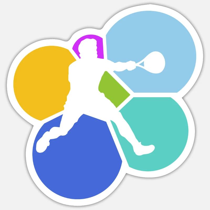 Squashschläger Squashspieler Squash - Sticker Größe S (10 x 10 cm) - Mattweiß