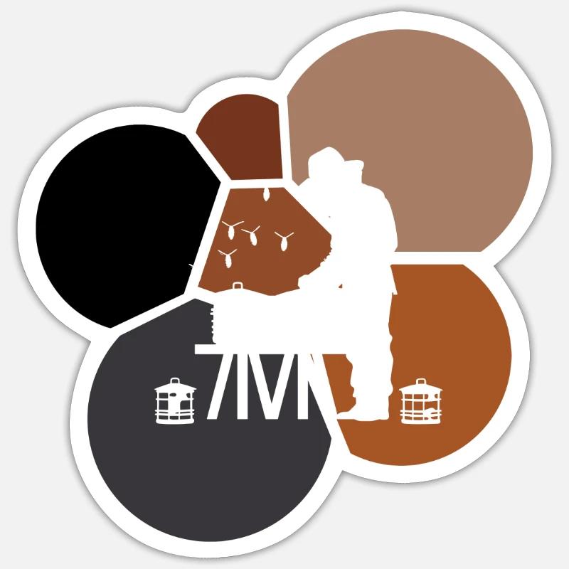 Beekeeping Bees - Sticker size S (10 x 10 cm) - white matte