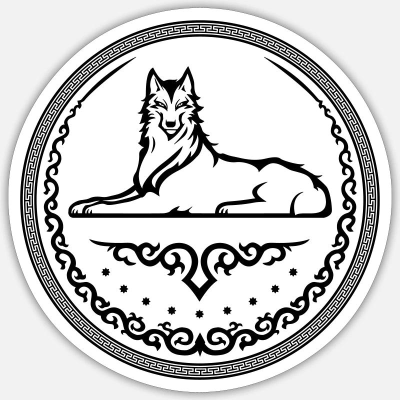 Loup du Caucase Sticker taille S (10 x 10 cm)