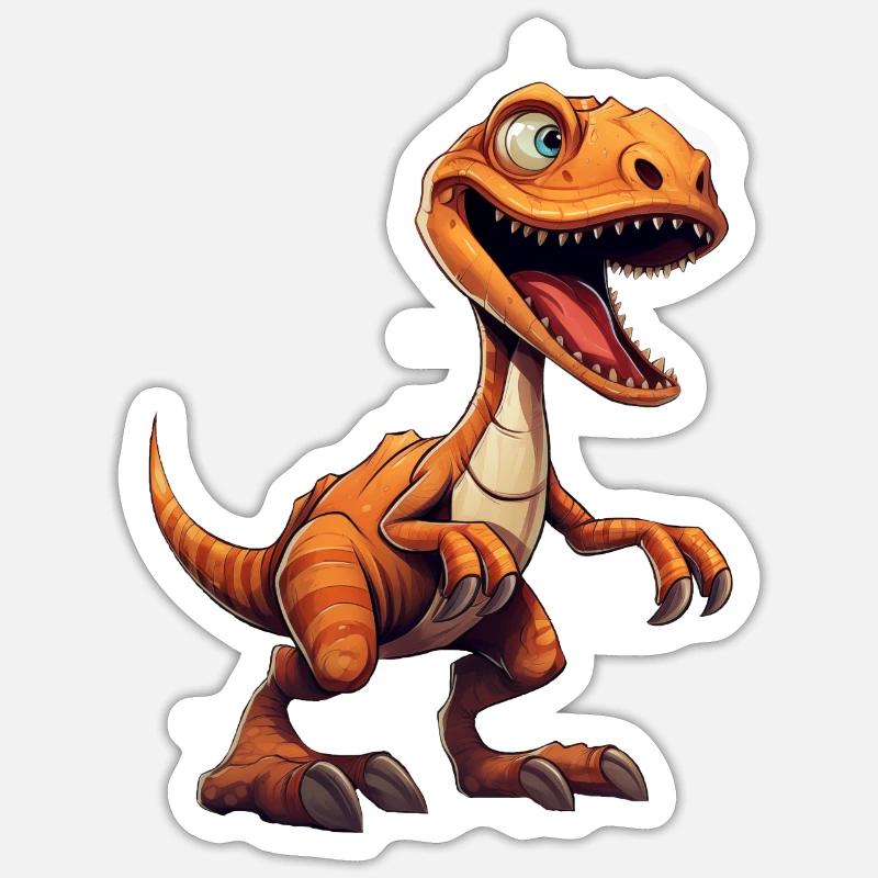 Velociraptor - Sticker Größe S (10 x 10 cm) - Mattweiß