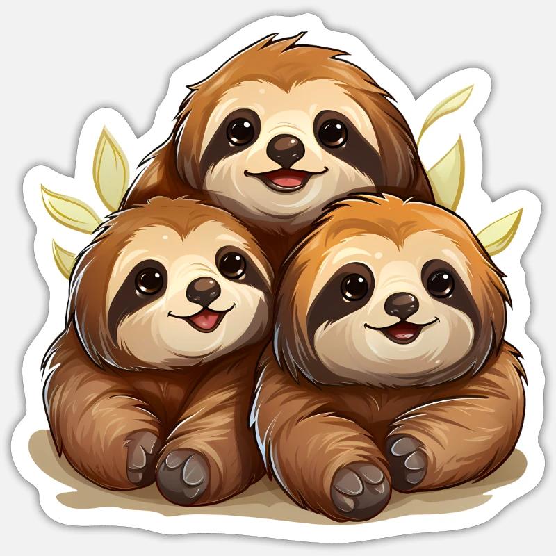Sloth Squad - Sticker size S (10 x 10 cm) - white matte