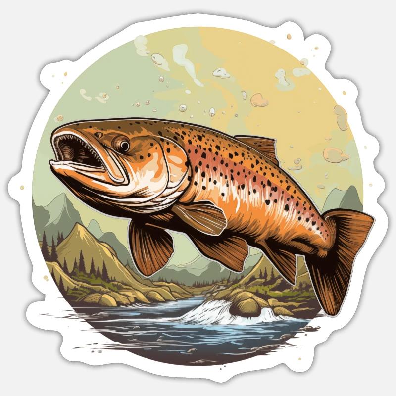 Forelle Sticker Größe S (10 x 10 cm)
