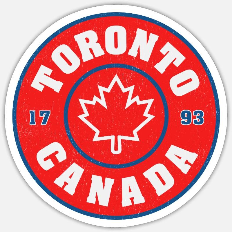Toronto Canada Round Emblem Maple Leaf Sticker size S (10 x 10 cm)