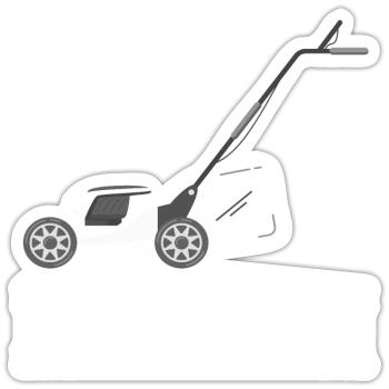 MÄHDITATION Rasenmähen Rasenmäher - Sticker Größe S (10 x 10 cm) - Mattweiß - Vorne