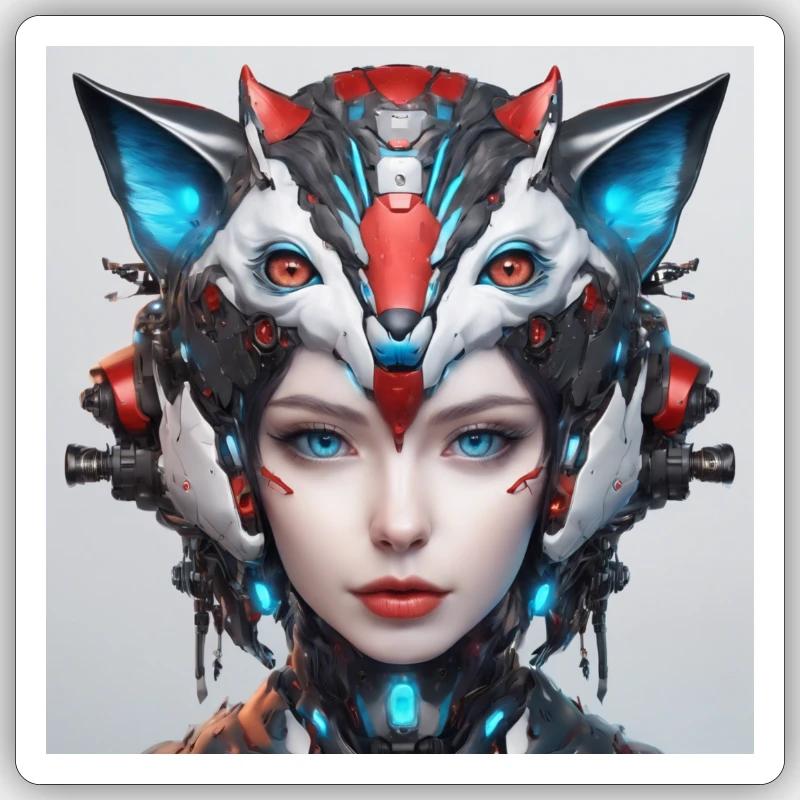 Human Fox Sticker Größe S (10 x 10 cm)