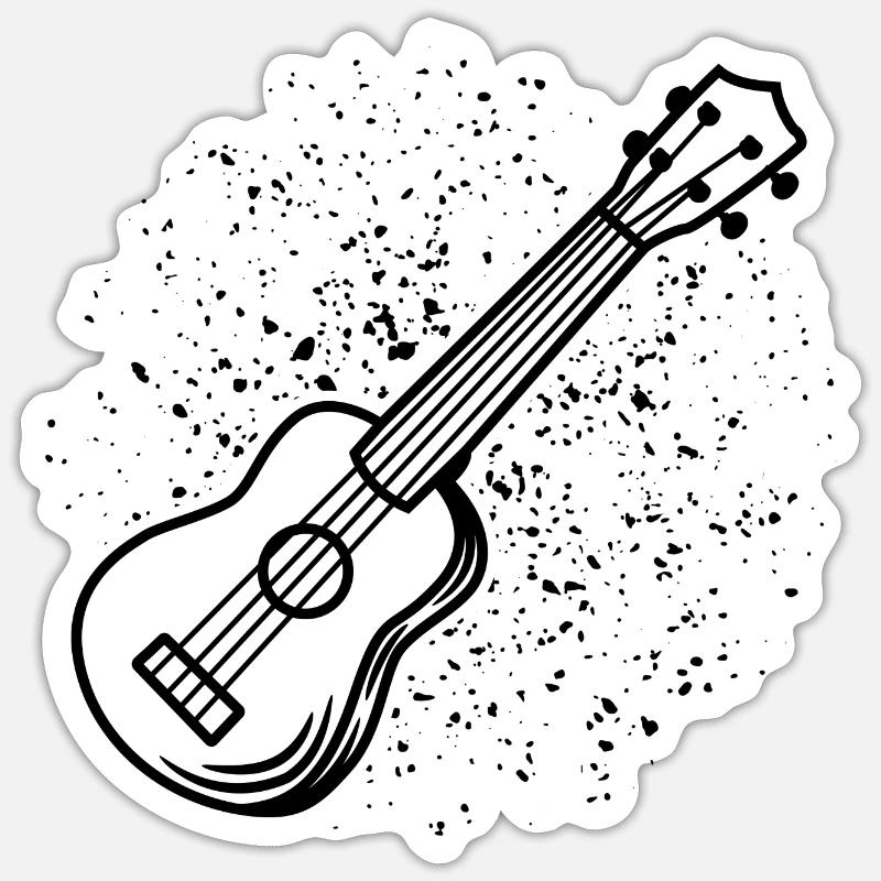 Ukulele Drawing - Sticker size S (10 x 10 cm) - white matte