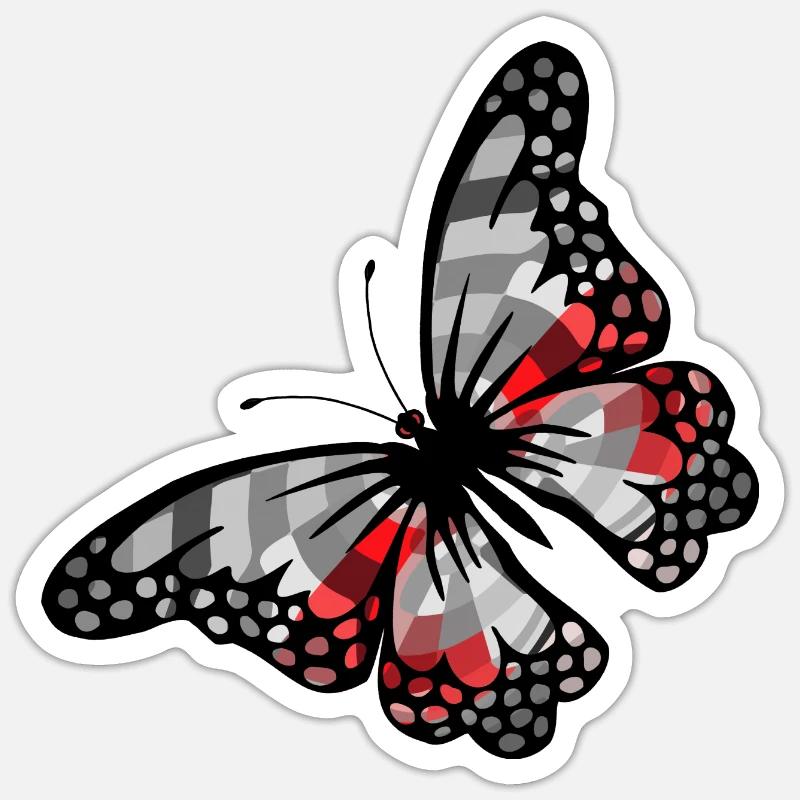 Papillon - Sticker taille S (10 x 10 cm) - blanc mat