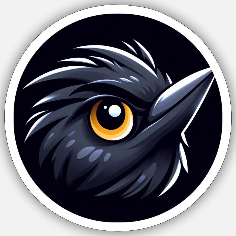 Comic Amsel Vogel - Sticker Größe S (10 x 10 cm) - Mattweiß