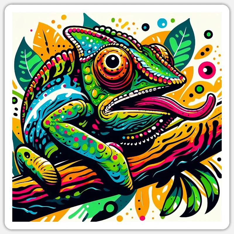 Chameleon - Sticker size S (10 x 10 cm) - white matte