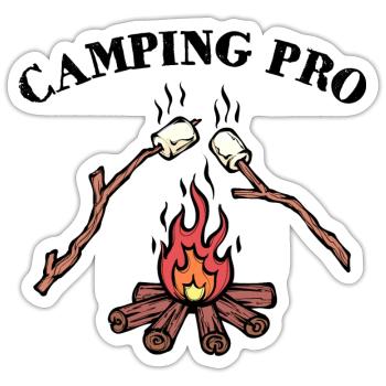 Lagerfeuer Campingplatz Statement Camping Camper - Sticker Größe S (10 x 10 cm) - Mattweiß - Vorne