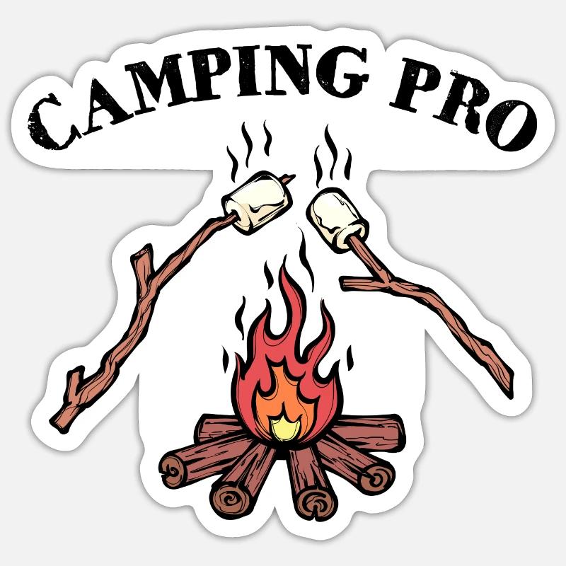 Lagerfeuer Campingplatz Statement Camping Camper - Sticker Größe S (10 x 10 cm) - Mattweiß