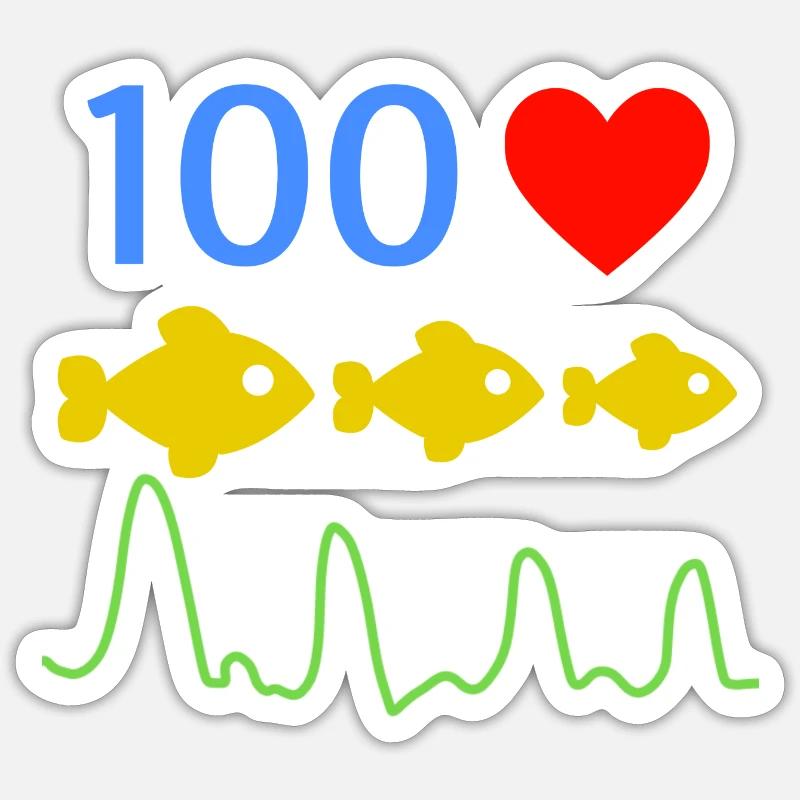 Pêcheur - Sticker taille S (10 x 10 cm) - blanc mat