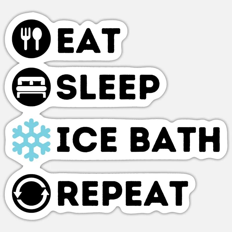 Eisbader Winterbad Abhärtung Eisbad Kältetherapie - Sticker Größe S (10 x 10 cm) - Mattweiß