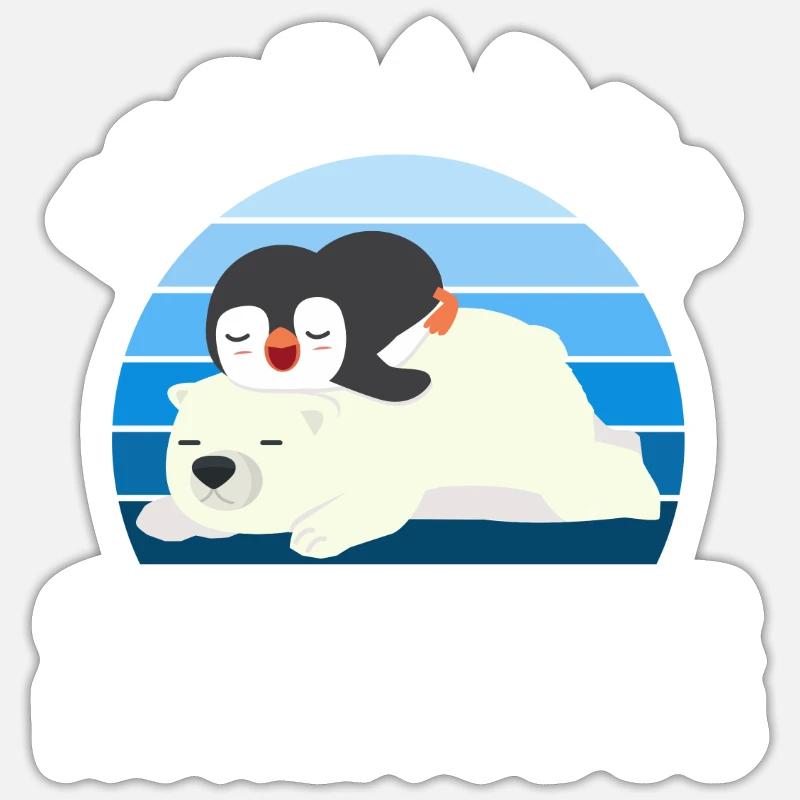 Eisbader Eisbaden Winterbaden Eisbär Winterruhe - Sticker Größe S (10 x 10 cm) - Mattweiß
