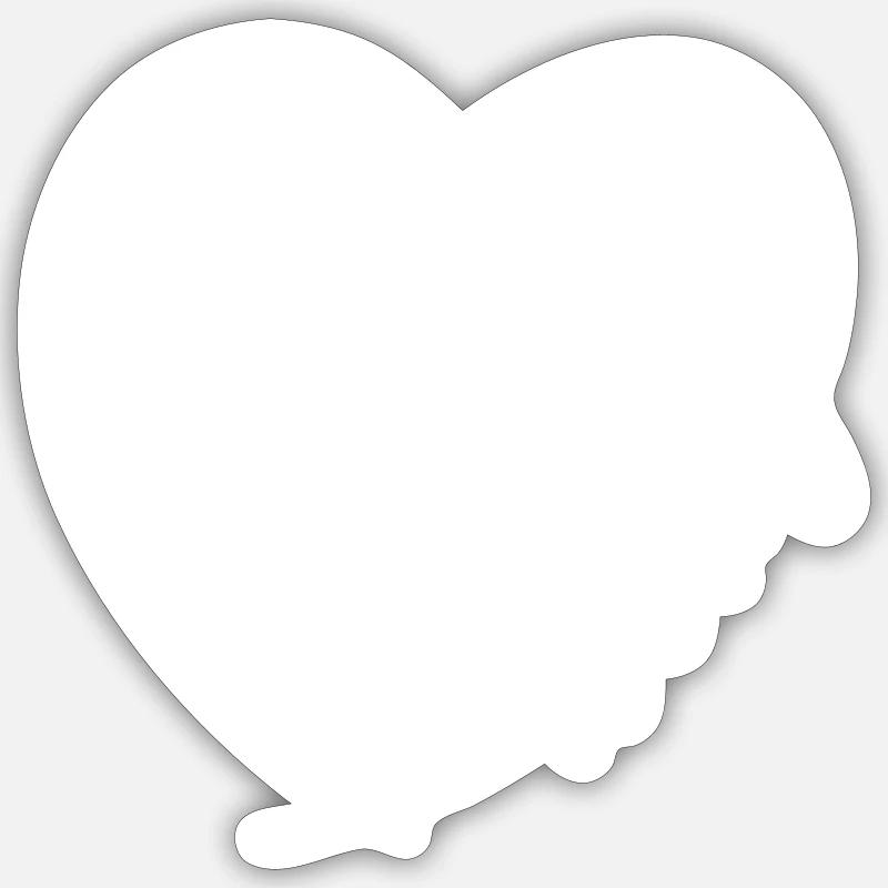 Kim Name Calligraphy Heart - Sticker size S (10 x 10 cm) - white matte