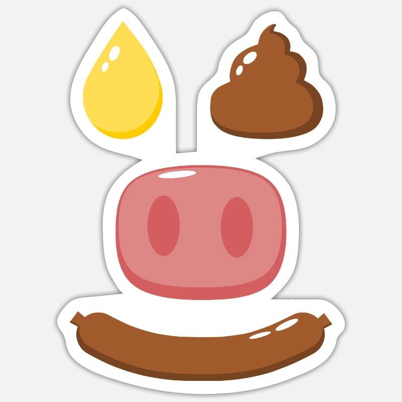 Piepie Caca Boudin Cochon Sticker taille S (10 x 10 cm)