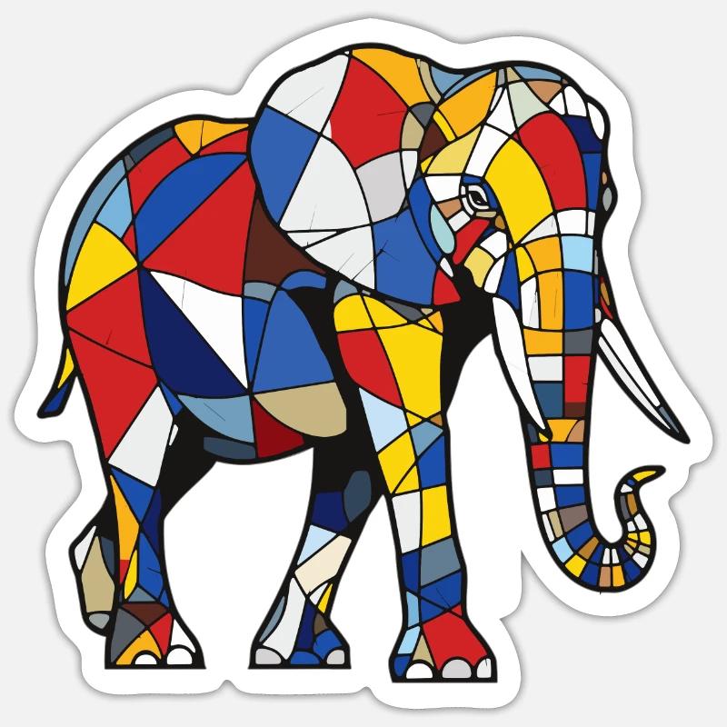 Elefant - Sticker Größe S (10 x 10 cm) - Mattweiß