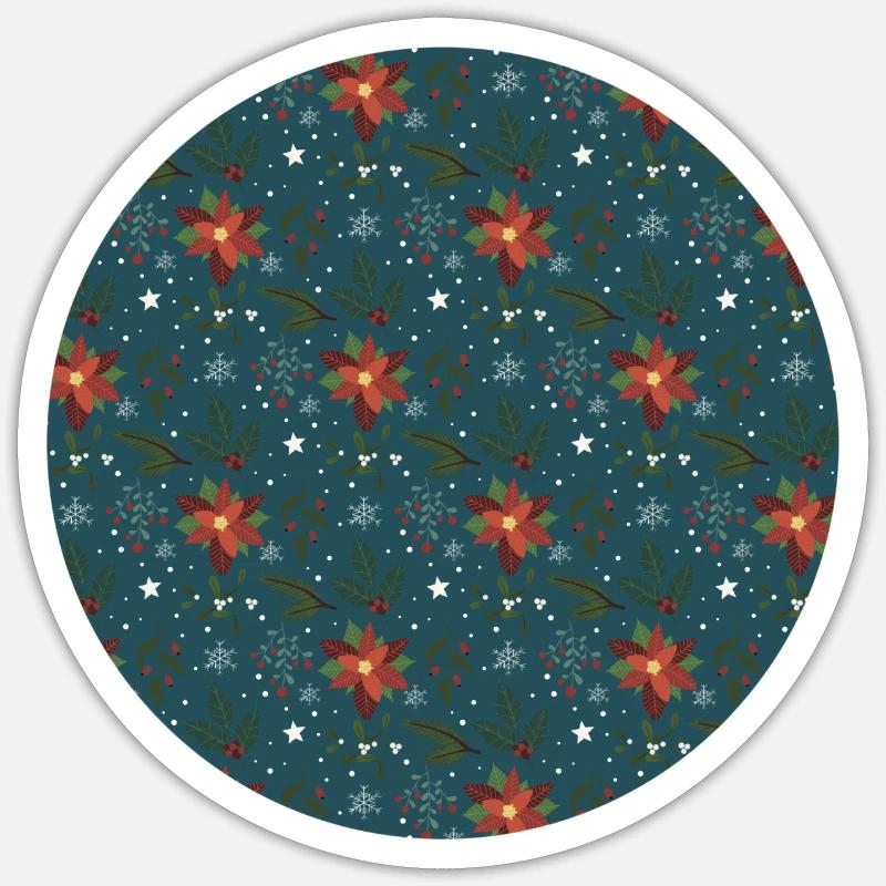 Wheinachtsmuster - Sticker Größe S (10 x 10 cm) - Mattweiß