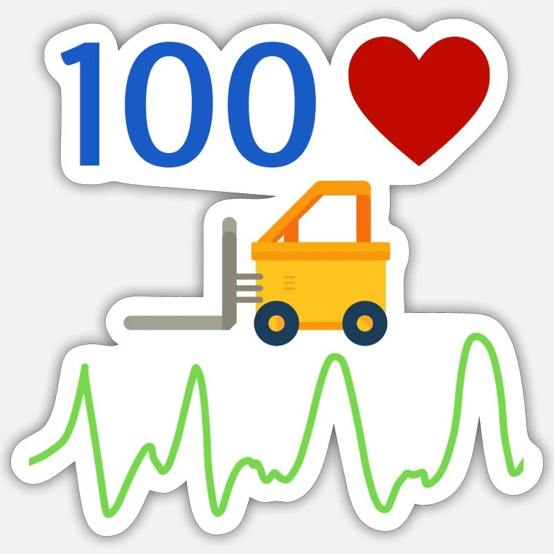 forklift driver - Sticker size S (10 x 10 cm) - white matte