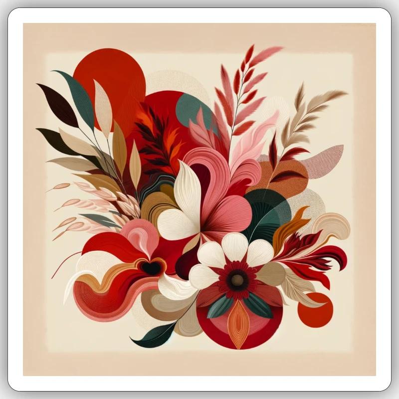 Herbstblüte - Sticker Größe S (10 x 10 cm) - Mattweiß