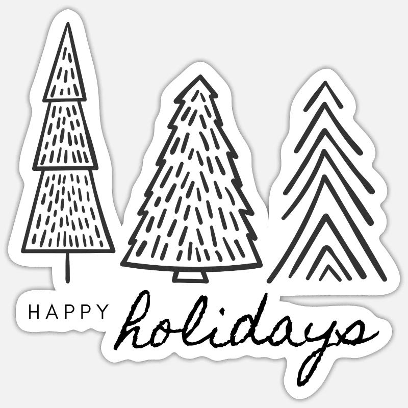 Noël - Sapin de Noël - Pull de Noël - Sticker taille S (10 x 10 cm) - blanc mat