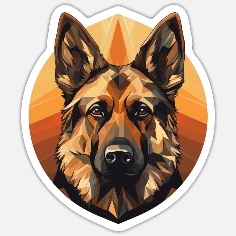 Schäferhund - Sticker Größe S (10 x 10 cm) - Mattweiß