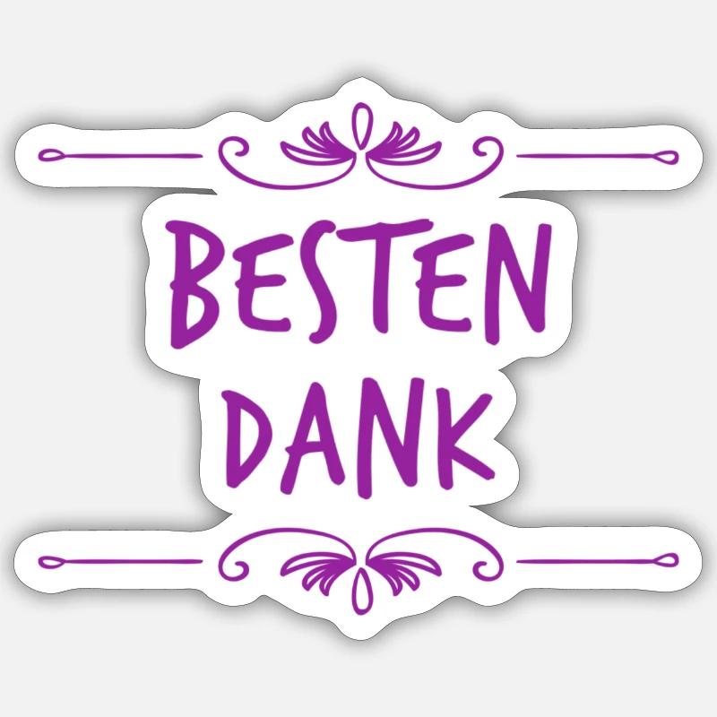danke vielmals - Sticker Größe S (10 x 10 cm) - Mattweiß