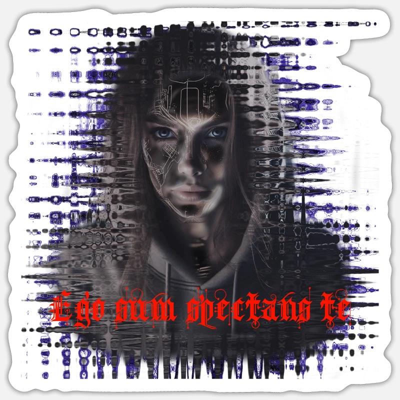 Ego sum spectans te-Je te regarde - Sticker taille S (10 x 10 cm) - blanc mat