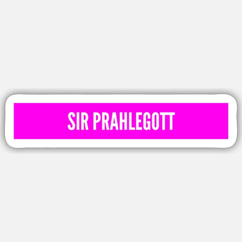 vor dir steht Sir Prahlegott Sticker Größe S (10 x 10 cm)