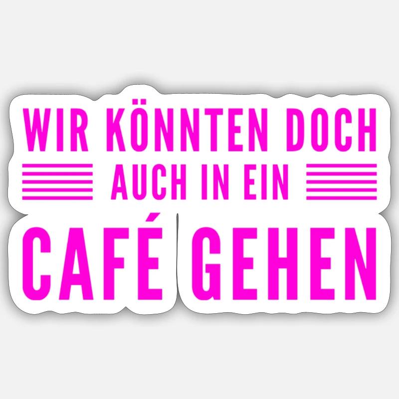 Bock auf einen Kaffee? - Sticker Größe S (10 x 10 cm) - Mattweiß