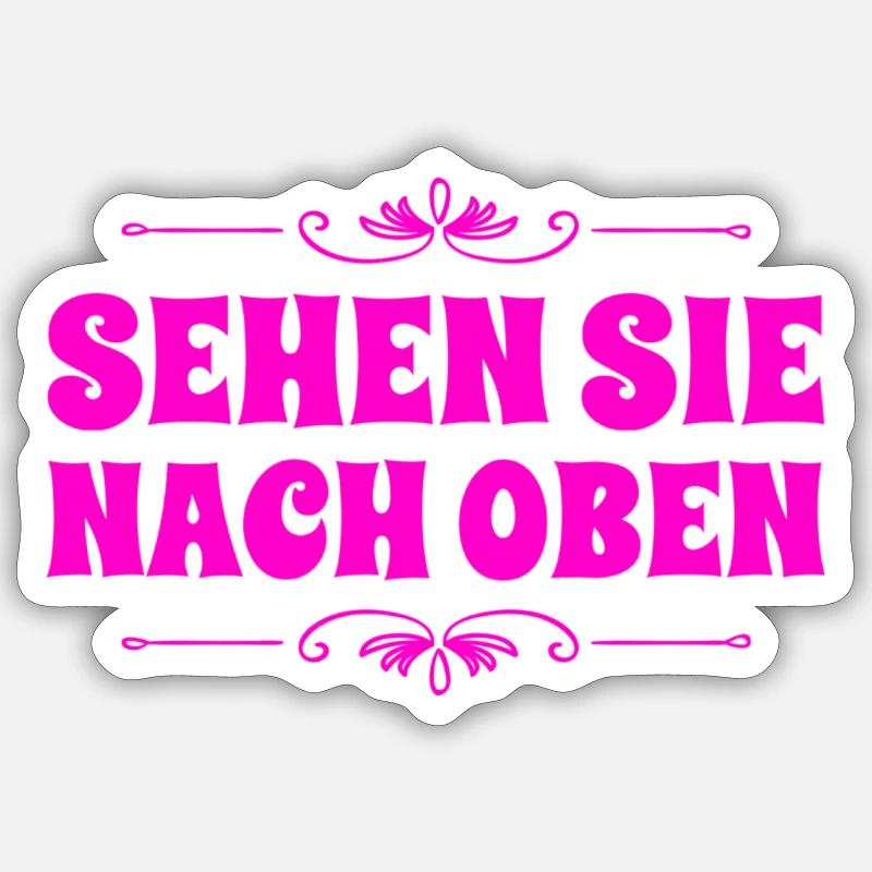 der Blick in die Höhe - Sticker Größe S (10 x 10 cm) - Mattweiß