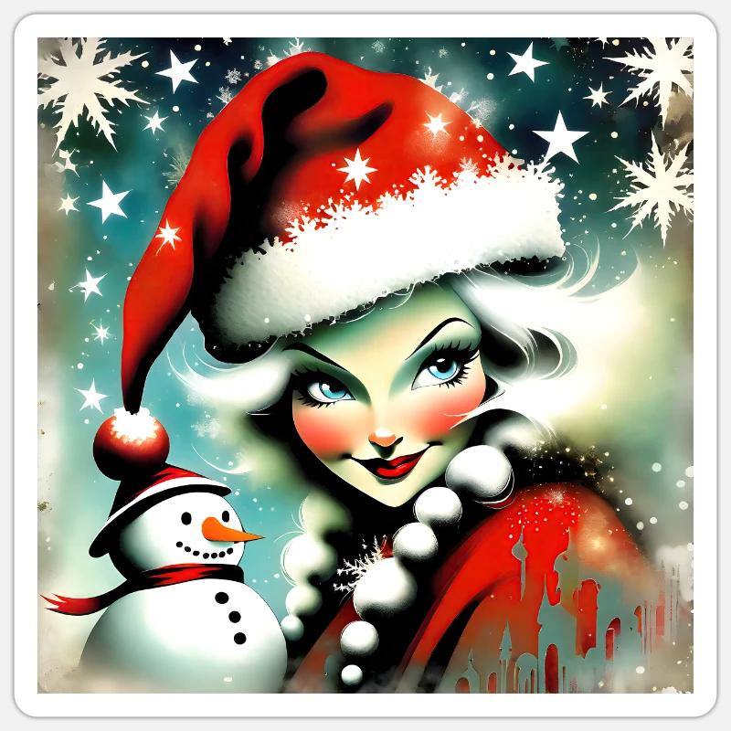 Joyeux Noel #15 - Sticker taille S (10 x 10 cm) - blanc mat
