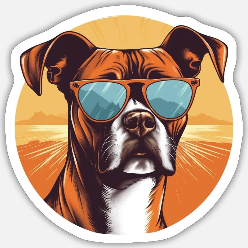 Boxer 2 - Sticker size S (10 x 10 cm) - white matte