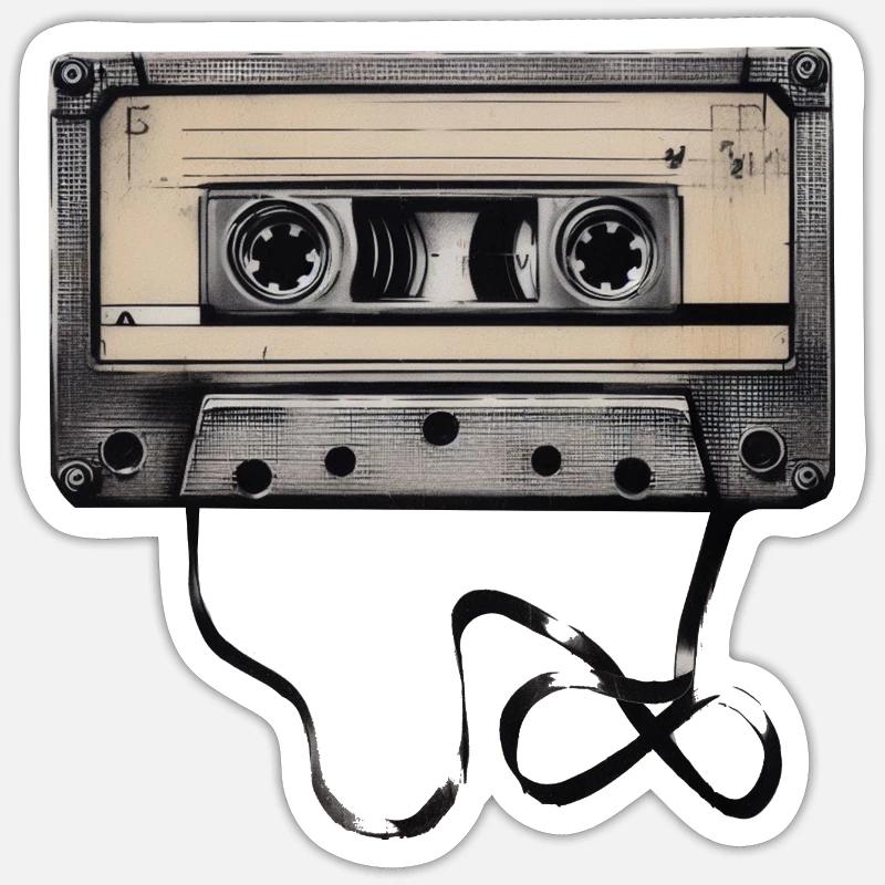 Cassette 80s Sticker size S (10 x 10 cm)