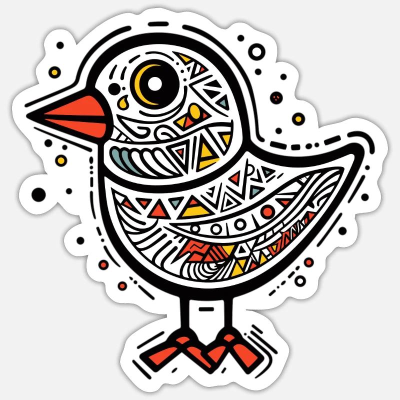 Vogel - Sticker Größe S (10 x 10 cm) - Mattweiß