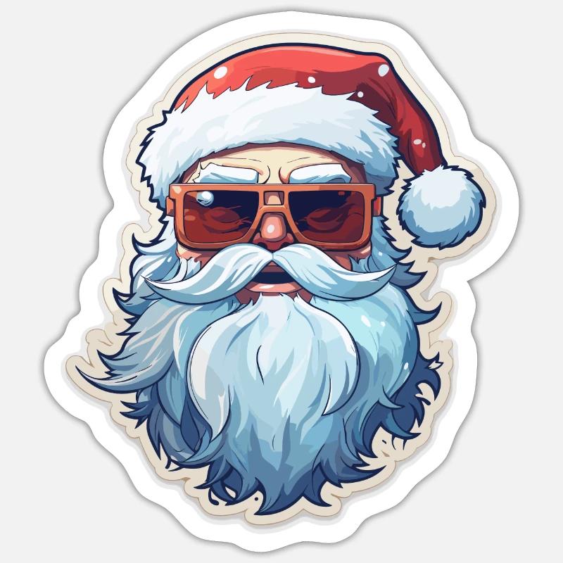 Weihnachtsmann - Illustration - Sticker Größe S (10 x 10 cm) - Mattweiß