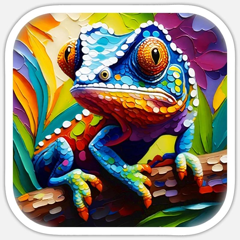 Bunte Echse Sticker Größe S (10 x 10 cm)