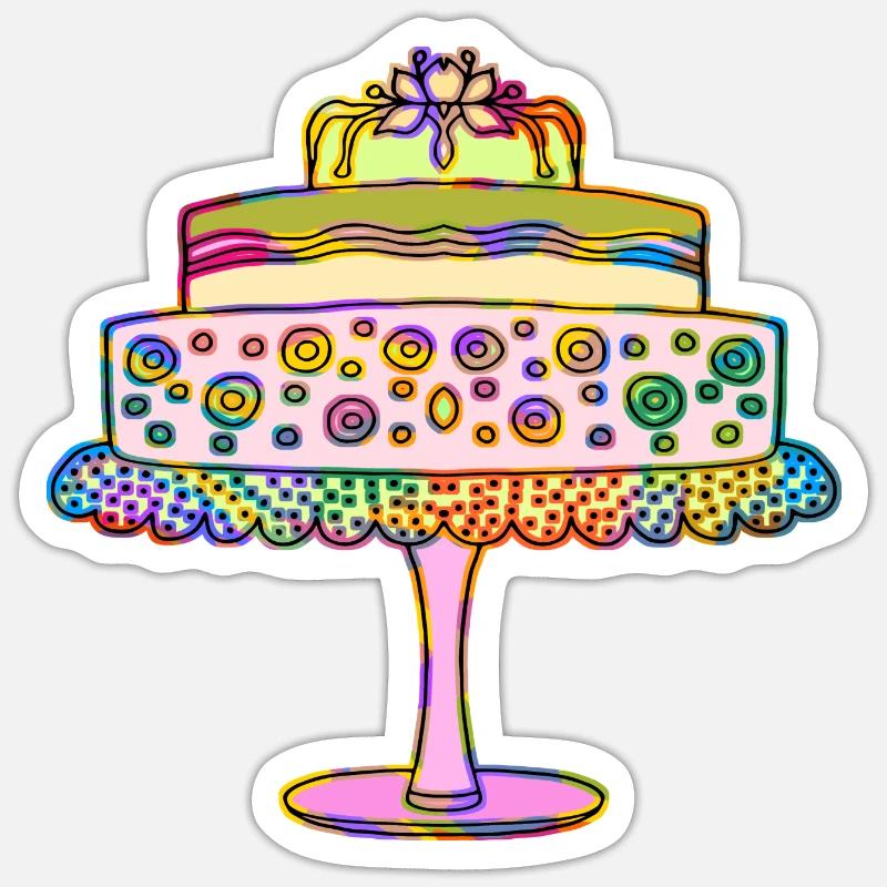 Cake - Sticker size S (10 x 10 cm) - white matte