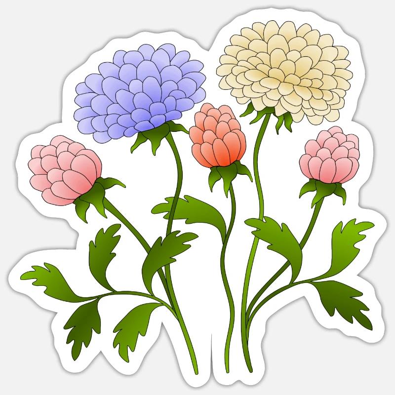 Fleur - Sticker taille S (10 x 10 cm) - blanc mat