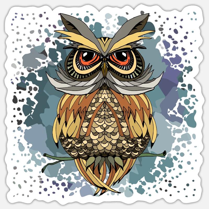 Oiseau - Sticker taille S (10 x 10 cm) - blanc mat